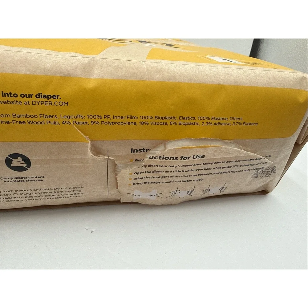 NEW-DYPER Simply Kind Diapers, Remarkably Soft, Size 1 #72 Count Sealed For Baby